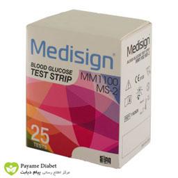 نوار تست قند خون25عددی مدیساین Medisign MS-2